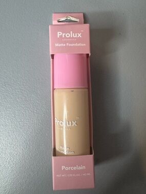 Prolux cosmetics Matte Foundation in Porcelain (Pink Packaging)